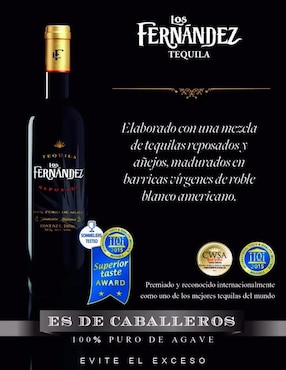 Tequila Los Fernández tipo Reposado 700 ml