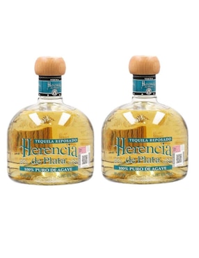 Pack 2 Tequilas Herencia De Plata Reposado 750 Ml