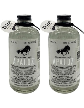 Paquete De 2 Piezas Mezcal Apaluz Joven 300 Ml