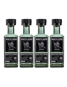 Caja De 4 Piezas Mezcal Montelobos Joven Espadin 750 Ml