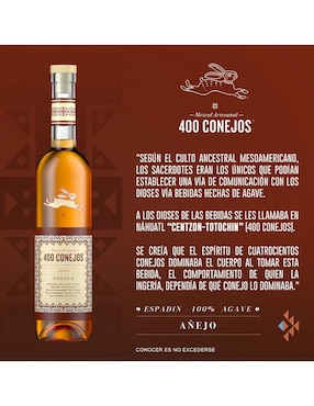 Mezcal 400 Conejos Añejo 700 ml