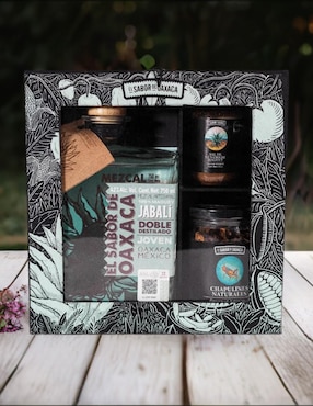 Kit mezcalero El Sabor De Oaxaca de madera