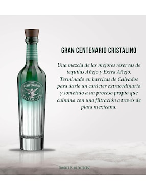 Tequila Centenario tipo Cristalino 750 ml