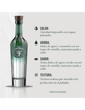 Tequila Centenario tipo Cristalino 750 ml