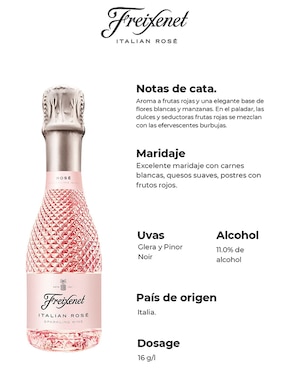 Vino espumoso rosado Glera y Pinot Noir Freixenet Spakling Wine Italia 200 ml