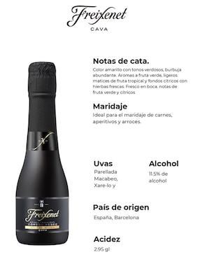 Vino espumoso tinto Parellada Freixenet Cordon Negro Brut España 200 ml