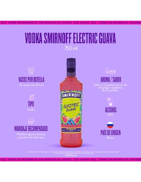 Vodka de guayaba Smirnoff Electric Guava 750 ml