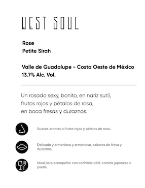 Vino rosado varietal semi seco Vinos del Oeste West Soul 750 ml
