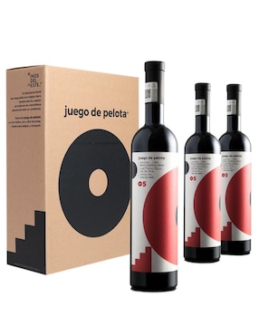 Set de vino tinto Vinos del Oeste juego de Pelota 05 nebbiolo, tempranillo y barbera