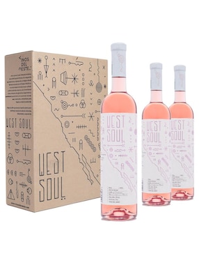 Set vino rosado varietal semi seco Vinos del Oeste Petite Sirah