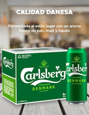 Set de cerveza Carlsberg Importada frutal 6 pack 330 ml