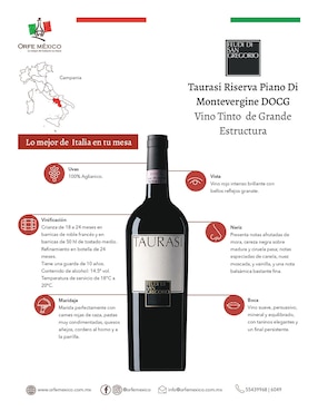 Vino tinto Feudi San Gregorio aglianico 750 ml
