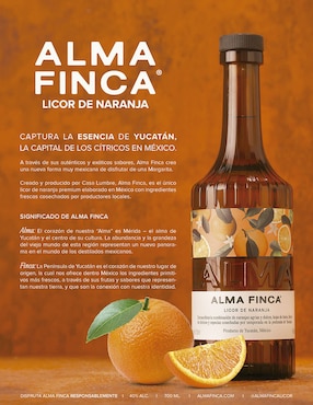 Licor de naranja Alma Finca sabor frutal 700 ml