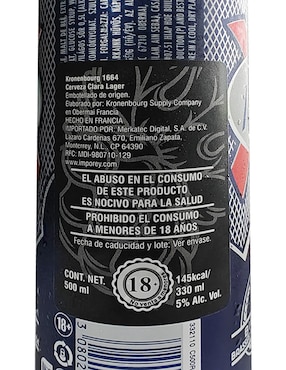 Cerveza clara Kronenbourg 1664 lager caramelo 500 ml