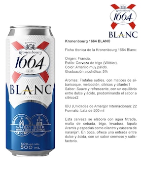Cerveza clara Kronenbourg Blanc salado 500 ml