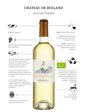 Vino blanco Famille Guignard Chateau de Rolland semillon, sauvignon blanco, muscadelle 750 ML