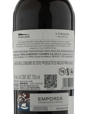 Vino tinto Perelada 3 Finques cabernet sauvignon, merlot, cabernet frances 750 ml