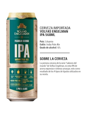 Cerveza clara Volfas amargo 568 ml