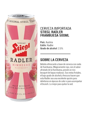 Cerveza clara Stiegl light frutos rojos 500 ml
