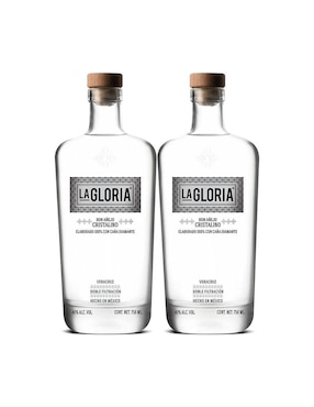 Set ron La Gloria Añejo Cristalino 750 ml