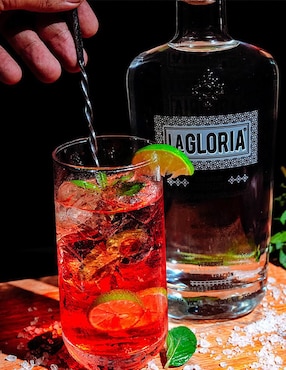 Set ron La Gloria Añejo Cristalino 750 ml