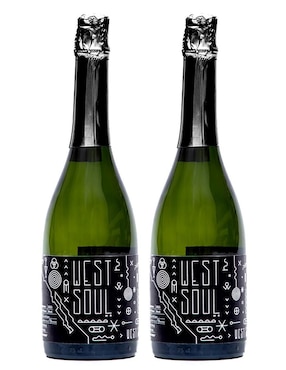 Set de vino espumoso Chardonnay Vinos Del Oeste West Soul México 750 ml