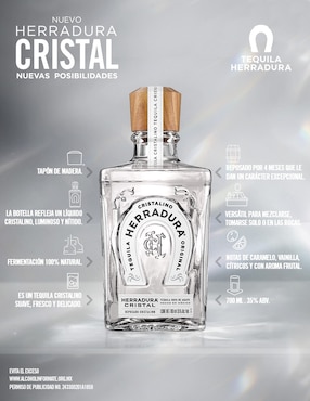 Tequila Herradura Herradura Cristal tipo Reposado cristalino 700 ml