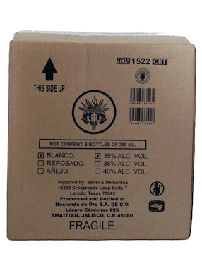 Caja de tequila Mil Demonios tipo De agave 6 piezas 750 ml c/u