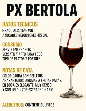 Jerez dulce Bertola Sherry 12 años de añejamiento 750 ml