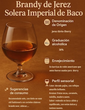 Brandy Imperial De Baco Solera Sherry Cask 700 ml