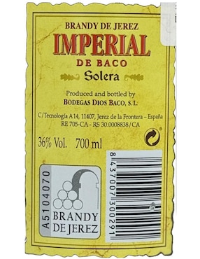 Brandy Imperial De Baco Solera Sherry Cask 700 ml