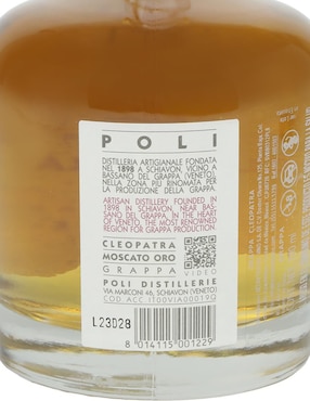 Grappa Poli Cleopatra Moscato Oro Grappa tipo Añejo 700 ml