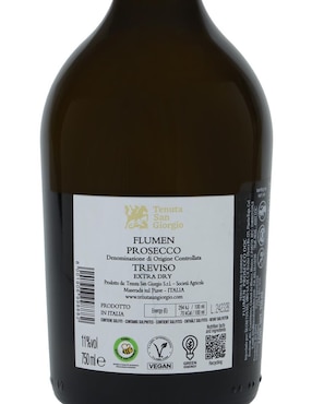 Vino espumoso blanco Glera San Giorgio Flumen Prosecco D.O.C. Extra Dry Italia 750 ml