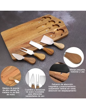 Set tabla para queso Xtellar de madera