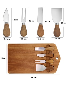 Set tabla para queso Xtellar de madera
