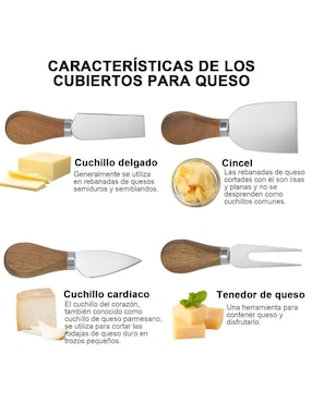 Set tabla para queso Xtellar de madera