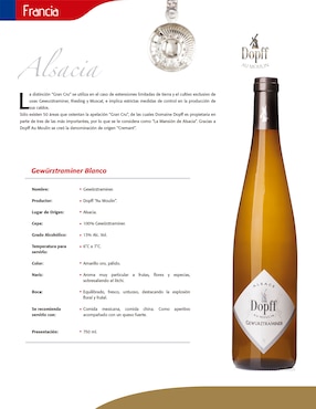 Vino espumoso blanco Gewürztraminer Dopff Francia 750 ml