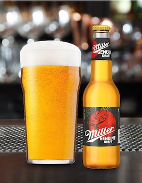 Cerveza clara Miller Genuine Draft Lager amargo 24 pack 355 ml