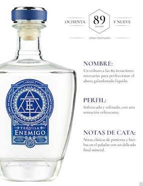 Tequila Enemigo tipo añejo cristalino 750 ml