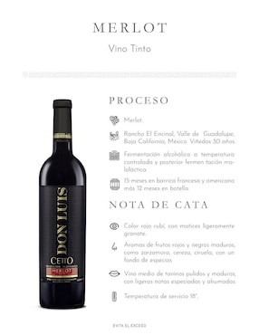Set vino tinto La Cetto Don Luis varietal 750 ml