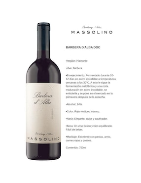 Vino tinto Massolino Massolino Barbera 750 ml