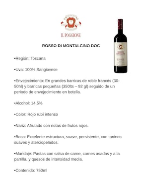 Vino Tinto Ilpoggione Rosso Di Montalcino Varietal 750 ml