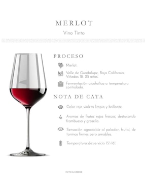 Set vino tinto La Cetto Línea Clásica Merlot 750 ml