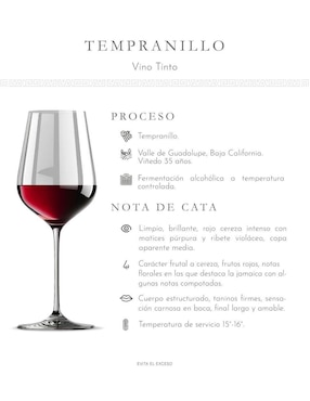 Set vino tinto La Cetto Línea clásica Tempranillo 750 ml