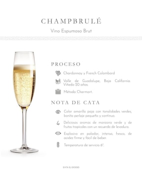 Set de vino espumoso Chardonnay La Cetto México 750 ml