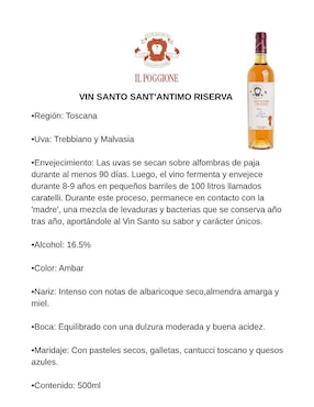 Vino blanco Ilpoggione Vin Santo Trebbiano 500 ml