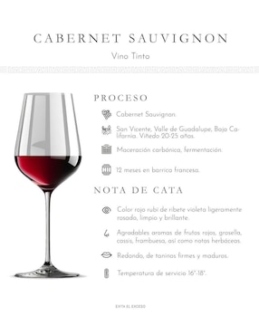 Set vino tinto La Cetto sierra blanca cabernet sauvignon 750 ml