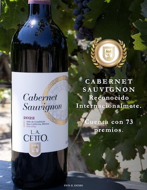 Set vino tinto La Cetto línea clásica Cabernet Sauvignon 750 ml
