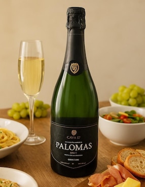 Vino espumoso blanco macabeo Cava 57 palomas brut México 750 ml