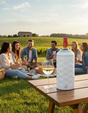 Termo para botella Papúa de acero inoxidable ajustable con tapa rosca
